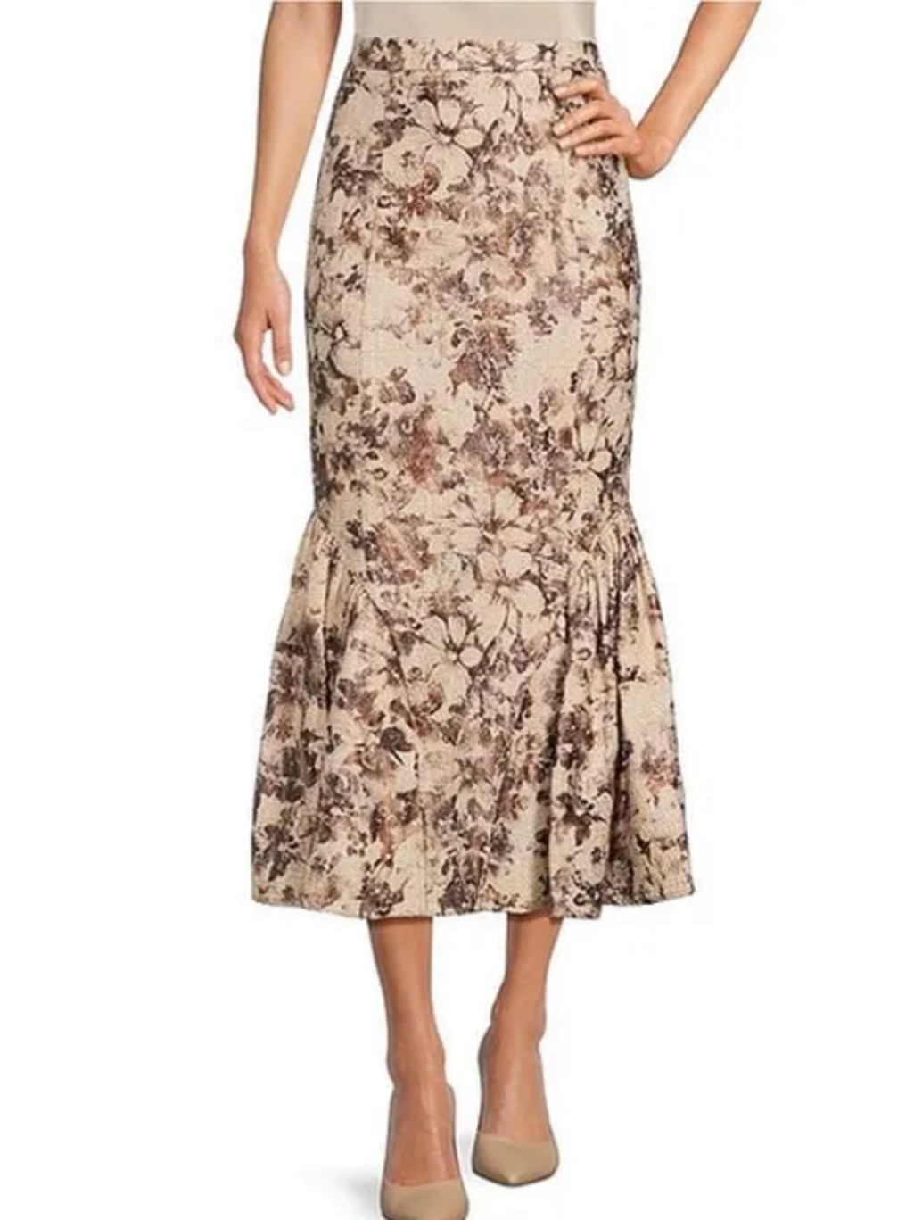 Muse By Marchesa Rhodes Foil Tweed Skirt